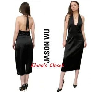 NWT ~ JASON WU BLACK MIDI COCKTAIL DRESS sz M